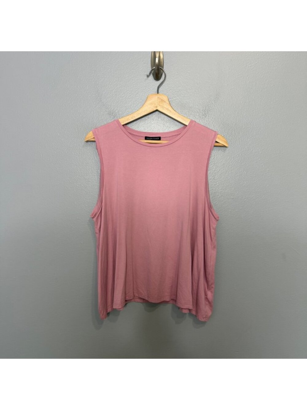 EILEEN FISHER mauve pink tencel stretch blend tank size L